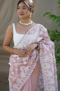 Light Brown Organza Saree