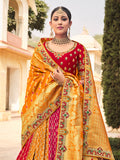 Pink And Yellow Lehenga Choli