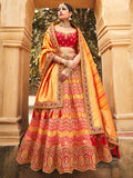 Orange And Red Lehenga Choli