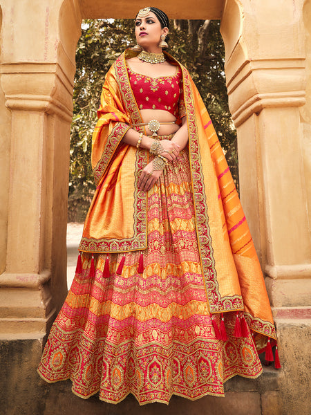 Buy Red Silk Hand Embroidered Sequins Square Neck Lehenga Set For Women by  Masumi Mewawalla Online at Aza Fashions.