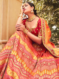 Orange And Red Lehenga Choli