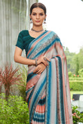 Teal Green Satin Saree