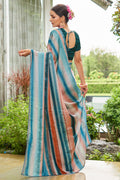 Teal Green Satin Saree