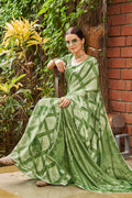 Sage Green Satin Saree