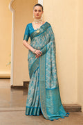 Multicolor Tussar silk Saree With Blouse Piece