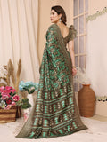 Green Khadi Saree With Blouse Piece