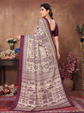 Purple Khadi Saree With Blouse Piece