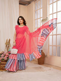 Pink Georgette Saree With Blouse Piece