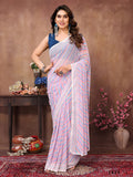 Purple Georgette Saree With Blouse Piece