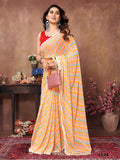 Yellow Georgette Saree With Blouse Piece