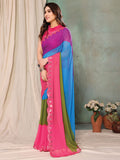 Multi Georgette Saree With Blouse Piece