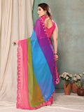 Multi Georgette Saree With Blouse Piece