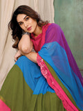 Multi Georgette Saree With Blouse Piece