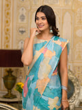 Sky Blue Georgette Ready Made Saree