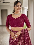 Maroon  Mulmul Cottons Saree With Blouse Piece