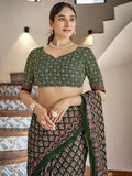 Multi Colour Mulmul Cottons Saree With Blouse Piece