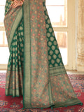 Emerald Green Banarasi Saree