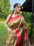 Black Paithani Silk Saree With Blouse Piece