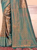 Brown Kanjivaram Silk Saree With Blouse Piece