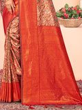 Red Kanjivaram Silk Saree With Blouse Piece