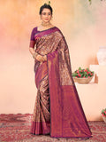 Brown Kanjivaram Silk Saree With Blouse Piece