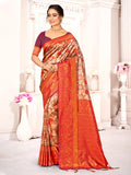 Brown Kanjivaram Silk Saree With Blouse Piece