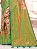 Brown Kanjivaram Silk Saree With Blouse Piece