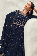 Navy Blue Georgette Salwar Suit