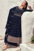 Navy Blue Georgette Salwar Suit