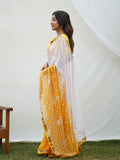 Yellow Georgette Saree With Blouse Piece