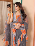 Grey Net Saree With Blouse Piece