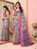 Pink Kota Doria Saree With Blouse Piece