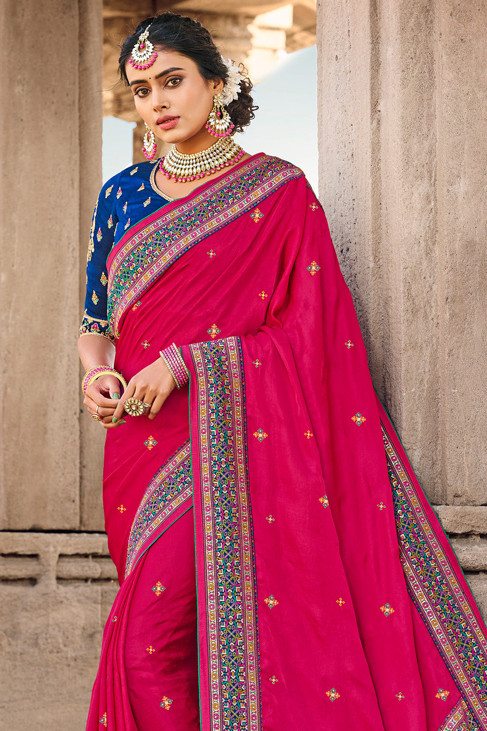 Blush Pink Banarasi Saree - RoyalDhaga - Medium