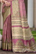 Dusky Purple Satin Saree