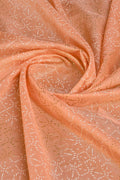 Orange Georgette Printed Saree With Blouse Piece