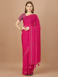 Pink  Georgette Festive Wear Saree With Blouse Piecde