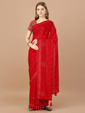 Red  Georgette Festive Wear Saree With Blouse Piecde