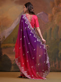 Ombre Pure Georgette Festive Saree With Blouse Piece