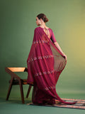 Maroon Pure Georgette Party Wear Saree With Blouse Piece