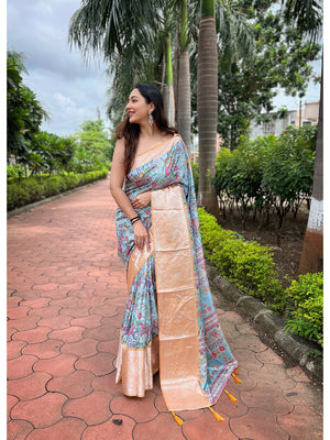 Mustard Tussar  Saree With Blouse Piece