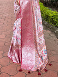 Red Tussar  Saree With Blouse Piece