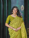 Yellow And Green Kanjivaram Saree