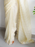 Yellow Chiffon Saree With Blouse Piece