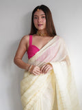 Yellow Chiffon Saree With Blouse Piece