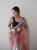 Off White Organza Saree With Blouse Piece