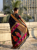 Black Soft Silk Saree With Blouse Piece