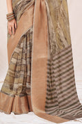 Soil Brown Linen Saree