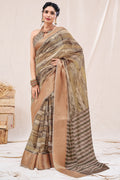 Soil Brown Linen Saree