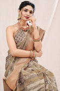 Soil Brown Linen Saree