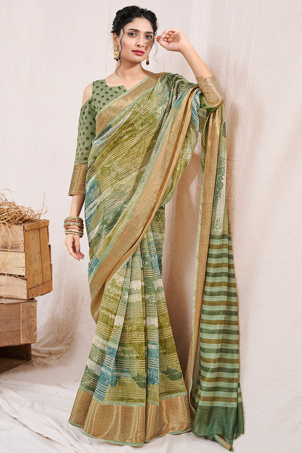 Linen Saree - Buy Linen Sarees Online In India | Karagiri